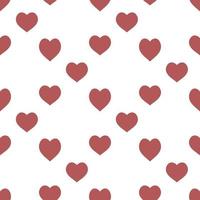 Seamless pattern with great lovely red hearts on white background for plaid, fabric, textile, clothes, tablecloth and other things. Vector image.