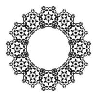 Lace round frame. Circle mandalas with place for text. Black and white. Arabesque for decoration of cards and invitations. vector