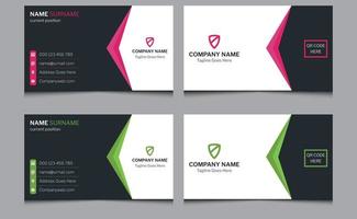 Abstract simple unique professional modern creative corporate horizontal name business card template design. vector