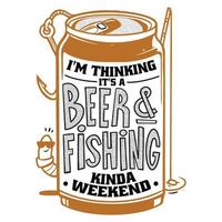 Fishing and Beer quote tshirt design vector print templates