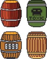 toxic barrel pixel art. Beer barrel Pixel art vector