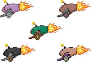 great wall cannon pixel art. vector