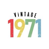 vintage 1971, nacido en 1971 diseño de tipografía de cumpleaños vector