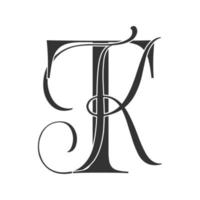 tk ,kt, monogram logo. Calligraphic signature icon. Wedding Logo Monogram. modern monogram symbol. Couples logo for wedding vector