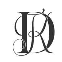 dk, kd, logotipo de monograma. icono de firma caligráfica. monograma del logotipo de la boda. símbolo de monograma moderno. logotipo de parejas para la boda vector