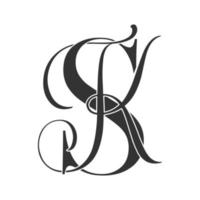 sk, ks, logotipo de monograma. icono de firma caligráfica. monograma del logotipo de la boda. símbolo de monograma moderno. logotipo de parejas para la boda vector