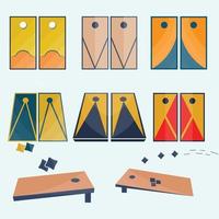 Cornhole Boards Vectors Illustration And Colourful Clip Art Design, Most Quality And Premium Concept And Vector.