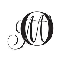 om, mo, logotipo del monograma. icono de firma caligráfica. monograma del logotipo de la boda. símbolo de monograma moderno. logotipo de parejas para la boda vector