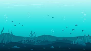 Underwater ocean landscape vector illustration background
