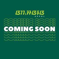 Coming soon design with green background vector