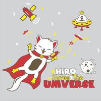 Cat saves the universe vector