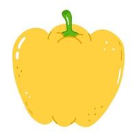 Cute pepper. Vector hand drawn style. Yellow pepper