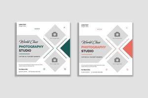 Minimal photography studio social media and web banner vector