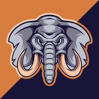 Elephant Head Mascot Logo Template vector