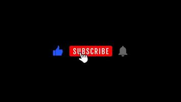 Subscribe and Reminder Button Animation on black channel. animated, background, click, internet, media, online, social, stream, streaming, video, views, youtube video