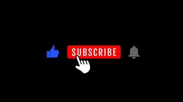 Subscribe and Reminder Button Animation on black channel. animated, background, click, internet, media, online, social, stream, streaming, video, views, youtube video