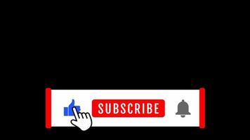 Subscribe and Reminder Button Animation on black channel. animated, background, click, internet, media, online, social, stream, streaming, video, views, youtube video