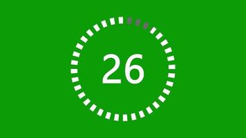 30 countdown animation from 30 to 0 countdown. Modern flat design with animation on dark background. 4K. video