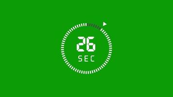 30 countdown animation from 30 to 0 countdown. Modern flat design with animation on dark background. 4K. video