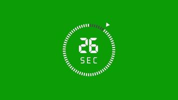 30 countdown animation from 30 to 0 countdown. Modern flat design with animation on dark background. 4K. video