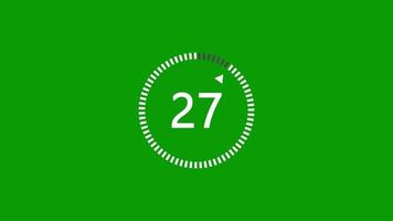 30 countdown animation from 30 to 0 countdown. Modern flat design with animation on dark background. 4K. video