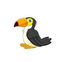 lindo y adorable pájaro tucán de dibujos animados. ilustración vectorial vector
