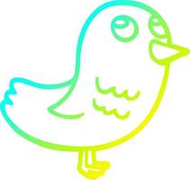 cold gradient line drawing cartoon garden bird vector