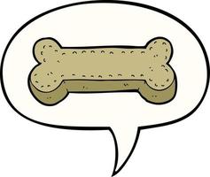 cartoon dog biscuit and speech bubble vector