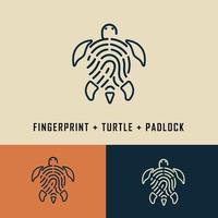finggerprint,turtle,padlock logo template for company or another vector