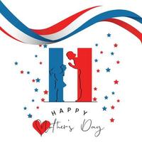 happy mother day's france vestival carnaval celebration vector