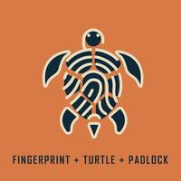 finggerprint,turtle,padlock logo template for company or another vector