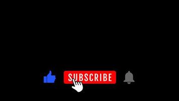 Subscribe and Reminder Button Animation on black channel. animated, background, click, internet, media, online, social, stream, streaming, video, views, youtube
