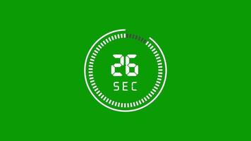 30 countdown animation from 30 to 0 countdown. Modern flat design with animation on dark background. 4K. video