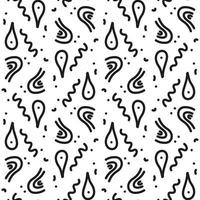 Vector pattern with black graphic elements. Doodle pattern for textiles, fabrics, posters.