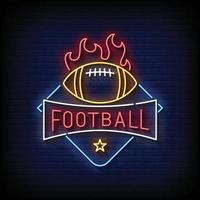 Neon Sign football with Brick Wall Background Vector