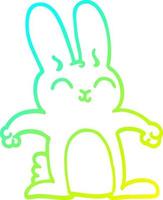 cold gradient line drawing cartoon grey rabbit vector