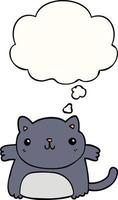 cartoon cat and thought bubble vector