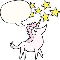 cartoon unicorn and speech bubble vector