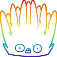 rainbow gradient line drawing cartoon sea anemone vector