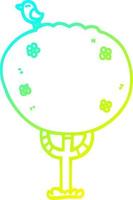 cold gradient line drawing cartoon tree vector