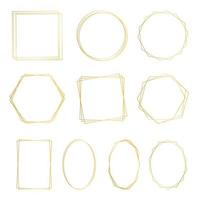 Geometric golden frames set vector