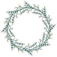 Circle foliage frame vector illustration