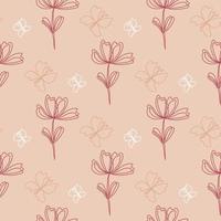 Butterflies and flowers seamless pattern vector illustration