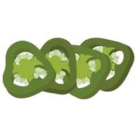 Jalapeno slices. Vector image of an pepper. Hot pepper.
