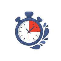 logotipo de tiempo rápido, concepto de velocidad de reloj de parada, entrega rápida, servicios urgentes y urgentes, plazos y retrasos vector