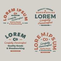 Vintage Woodworking Logo Badge Template vector