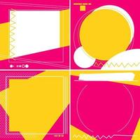 Geometric Retro Vibrant Color Instagram Feed Template Background vector