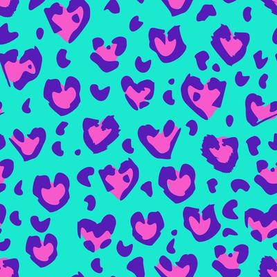 Background Seamless Pattern Wallpaper Leopard Print Neon Tosca Blue Green Pink
