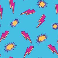 Seamless Retro 80sboomlightningbolt Pattern Background vector