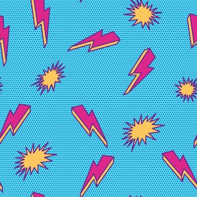 Seamless Retro 80sboomlightningbolt Pattern Background